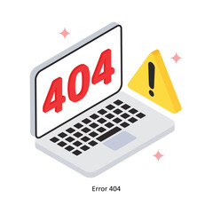 Error 404 Concept isometric Style Illustrations. Eps 10 File 
