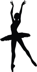Fototapeta premium Elegant Ballet Dancer Black and White Illustration