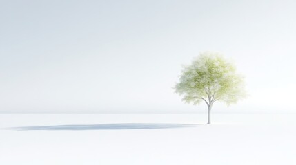 Solitary tree in minimalist scene