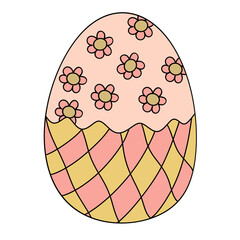 Groovy easter clipart, png Cozy decoration, png Spring clipart, eggs pastel decoration, festival, summer, april
