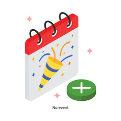  No event Concept isometric Style Illustrations. Eps 10 File 