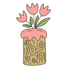 Groovy easter clipart, png Cozy decoration, png Spring clipart, eggs pastel decoration, festival, summer, april