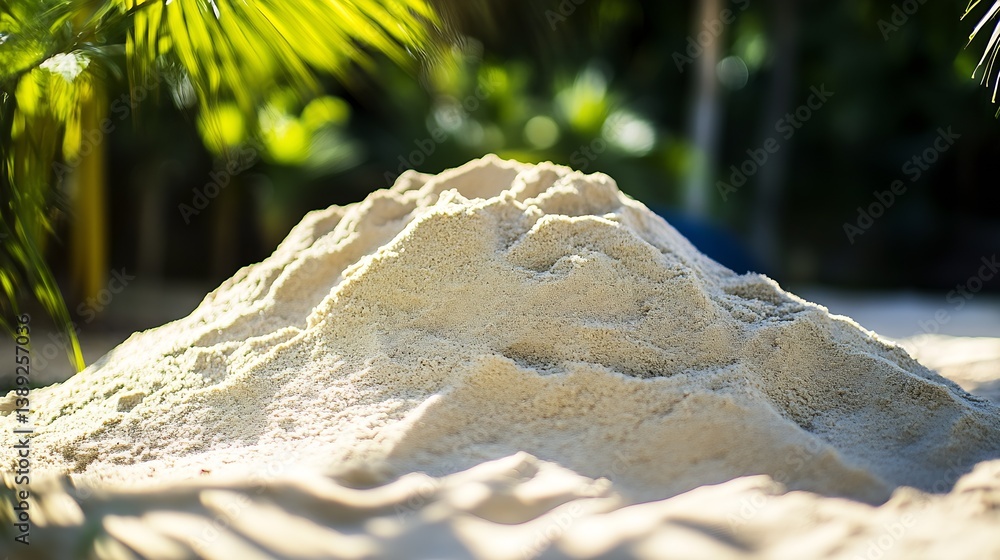 Aufkleber magnificent sand dune forming an intriguing mound on a tropical beach : generative ai