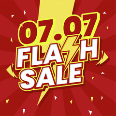 07.07 Flash Sale Banner Lighting Text Background