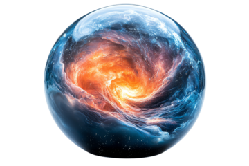A vibrant cosmic swirl depicting the beauty of the universe in an artistic sphere.