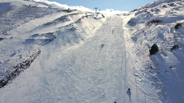 Aerial drone view of Ergan Mountain Ski Center