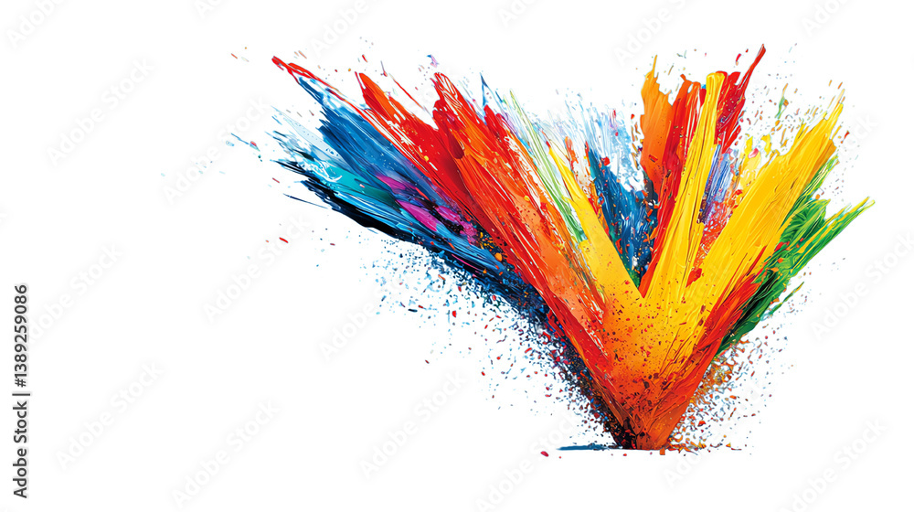 Aufkleber a vibrant explosion of colors in a dynamic design, perfect for creative projects on a white isolated