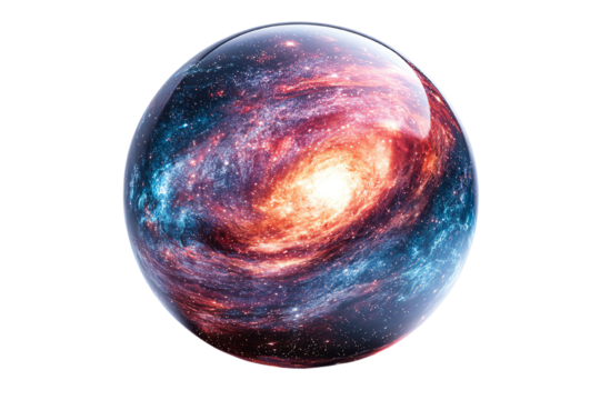 A vibrant depiction of a swirling galaxy captured in stunning colors, showcasing cosmic beauty against a dark backdrop.