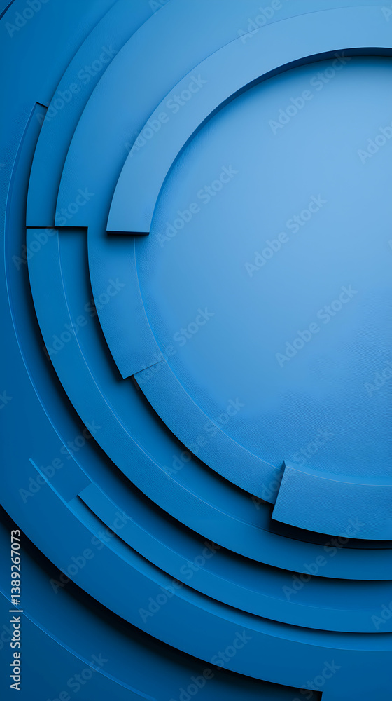 Poster abstract blue geometric background with circular pattern