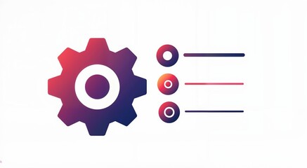 Obraz premium Gear Icon Representing Settings in Gradient Style 