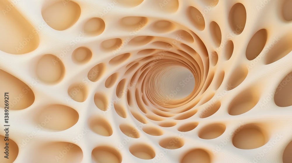 Poster abstract spiral pattern with soft gradients and textures