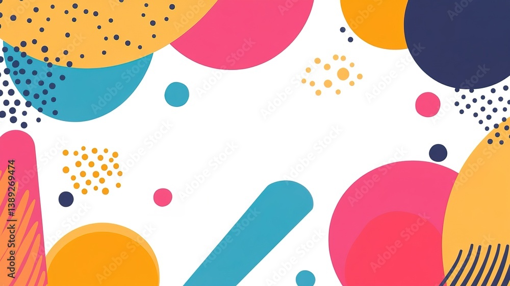 Poster colorful abstract design with geometric shapes and patterns