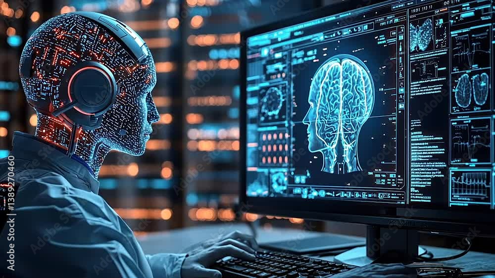 Aufkleber ai analyzes brain data on a computer screen