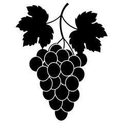 Obraz premium Detailed grapes silhouette vector, great for organic branding, healthy food projects, and wine-themed designs.