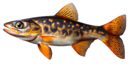 Freshwater fish isolated on white, a healthy animal with a silver scale and fin