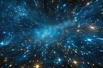 Naklejka premium Cosmic explosion of light and stars in deep space.