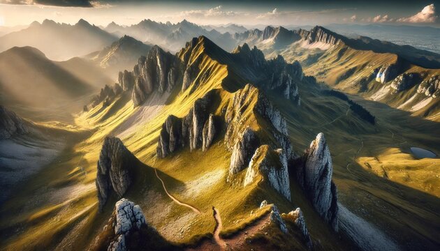 Majestic schaeffler mountain ridge glowing during sunset in the alps