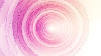 Obraz premium Abstract pink and white swirling concentric circles.
