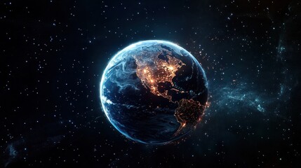 Fototapeta premium Earth at Night, Cosmic Perspective