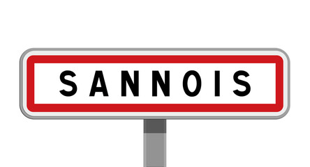 Panneau sur poteau central de ville de Sannois, Val-d’Oise