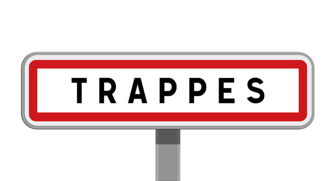 Panneau sur poteau central de ville de Trappes, Yvelines