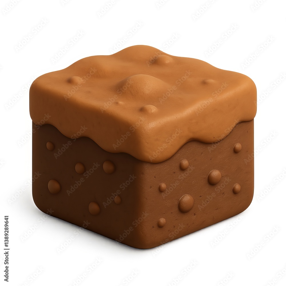 Poster simple 3d soil icon with realistic texture and shadow effects