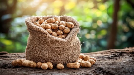 Sack of Fresh Organic Peanuts in the Field Harvest Time, Agriculture, and Healthy Snacking