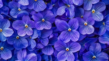 Macro Shot of Vibrant Spring Violet Flowers - Floral Background