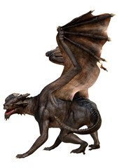 3D Rendering Fairy Tale Dragon on White