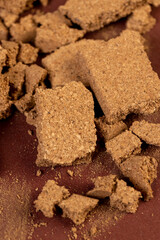 pieces of cork bark for polishing, close up