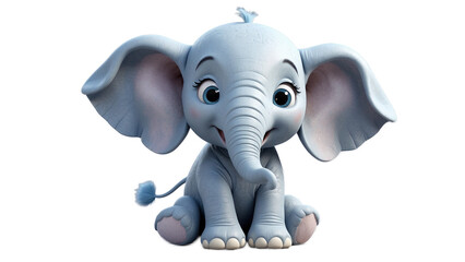 A playful baby elephant in cartoon form, perfect for sweet, gentle, and child-friendly visuals.