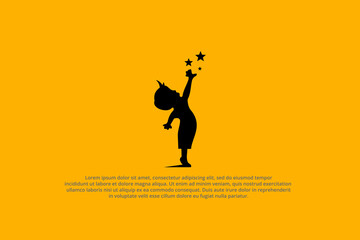 silhouette of child reaching for the stars logo