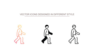Walk Man icon design with white background stock illustration