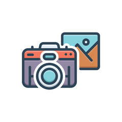 Color illustration icon for photography
