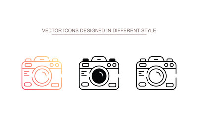 Camera icon design with white background stock illustration