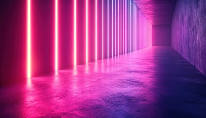 Thin sharp streaks of neon pink and cyan melting into shadow.