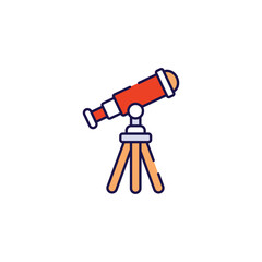 Telescope icon design with white background stock illustration