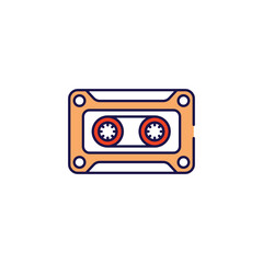 Cassette icon design with white background stock illustration