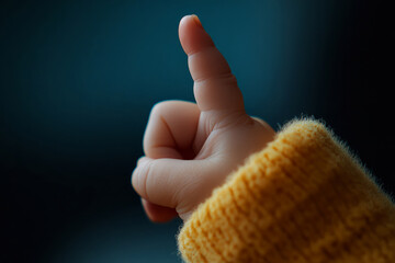 Baby Hand Gesture Sign Language Concept, Child Communication and Expression in Close-Up