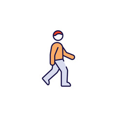 Obraz premium Walk Man icon design with white background stock illustration