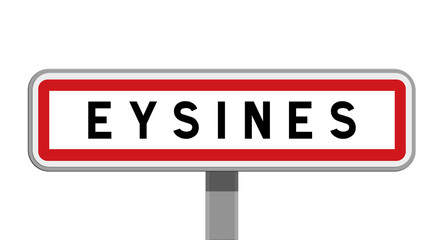 Panneau sur poteau central de ville de Eysines, Gironde