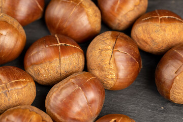 edible Asian chestnut fruits for frying or baking