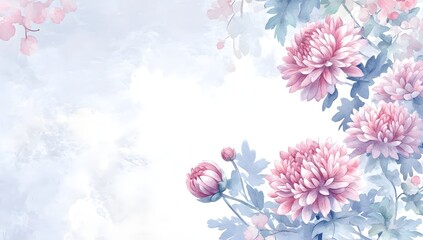 Delicate pastel floral border