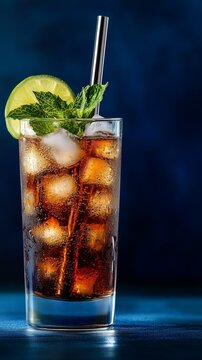 mojito cocktail on black background