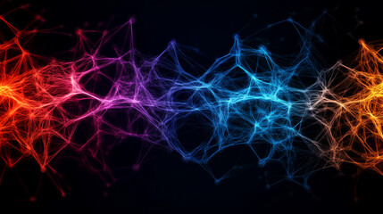 Colorful abstract network design representing data flow and connectivity