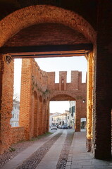 Entrance of the castle of San Zeno in Montagnana, Veneto, Italy