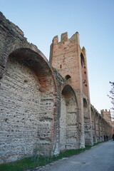 Tower of the medieval walls of Montagnana, Veneto, Italy