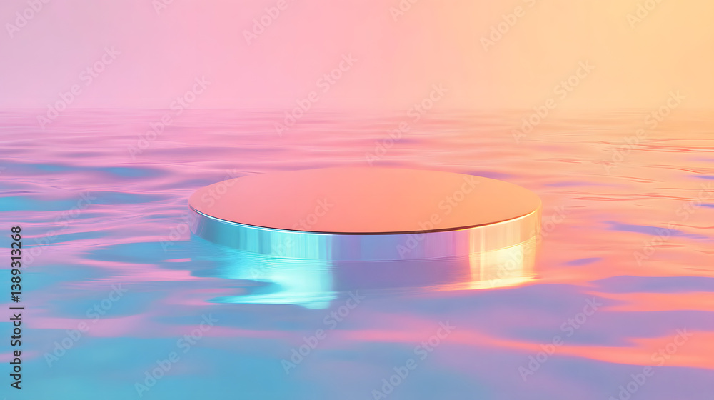 Aufkleber elegant abstract background with gradient podium in water reflection design for creative displays