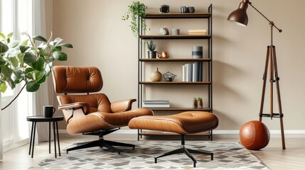 Modern Leather Lounge By Generated AI