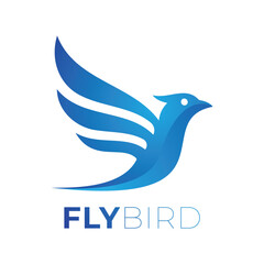 Blue Bird Flying Logo